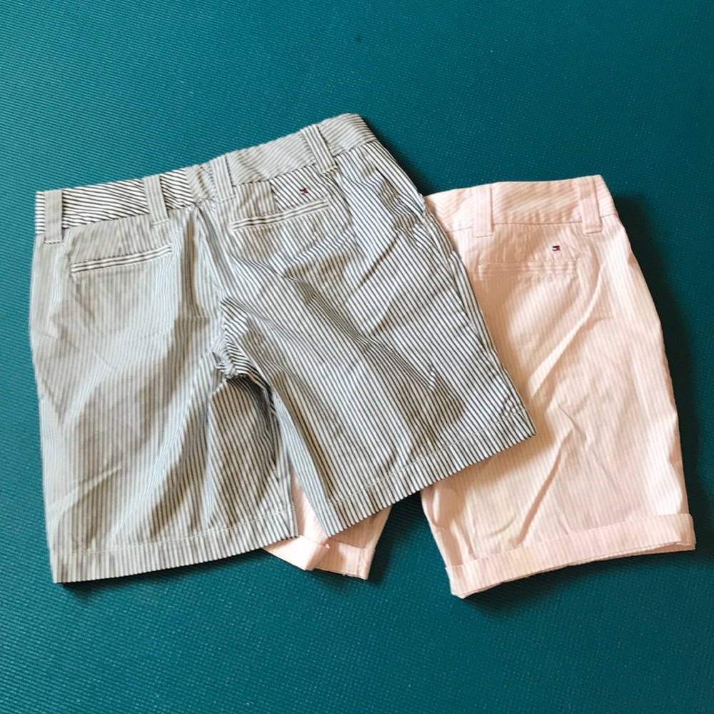 Lot of 2 Tommy Hilfiger striped shorts pink blue 6